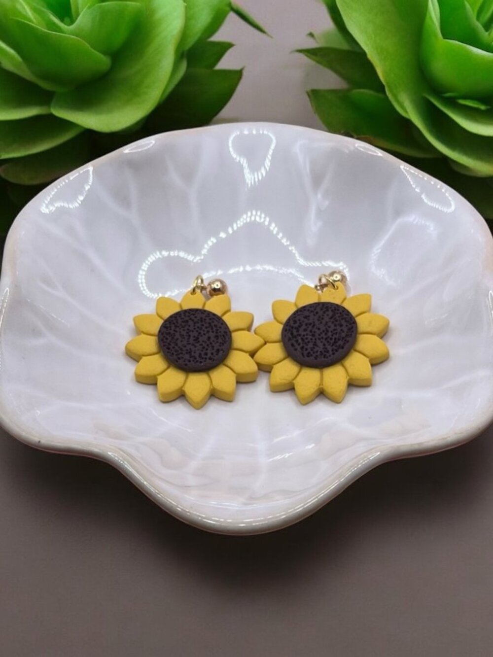 Polymer clay- Sunflower earrings